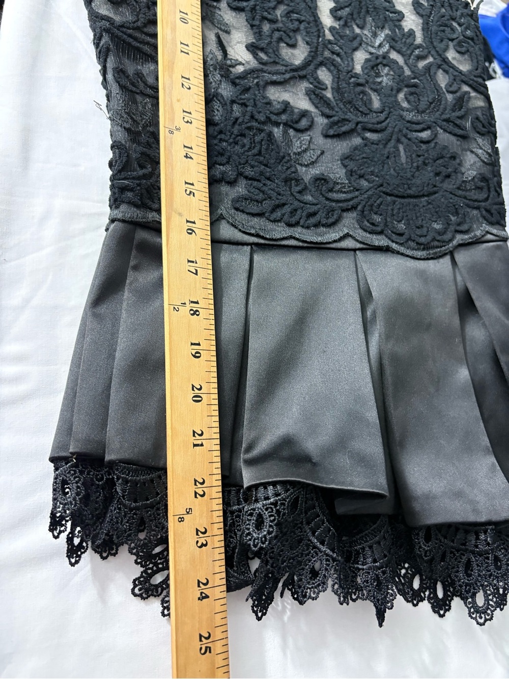 Black Lace Illusion Peplum Blouse - Picture 14 of 14